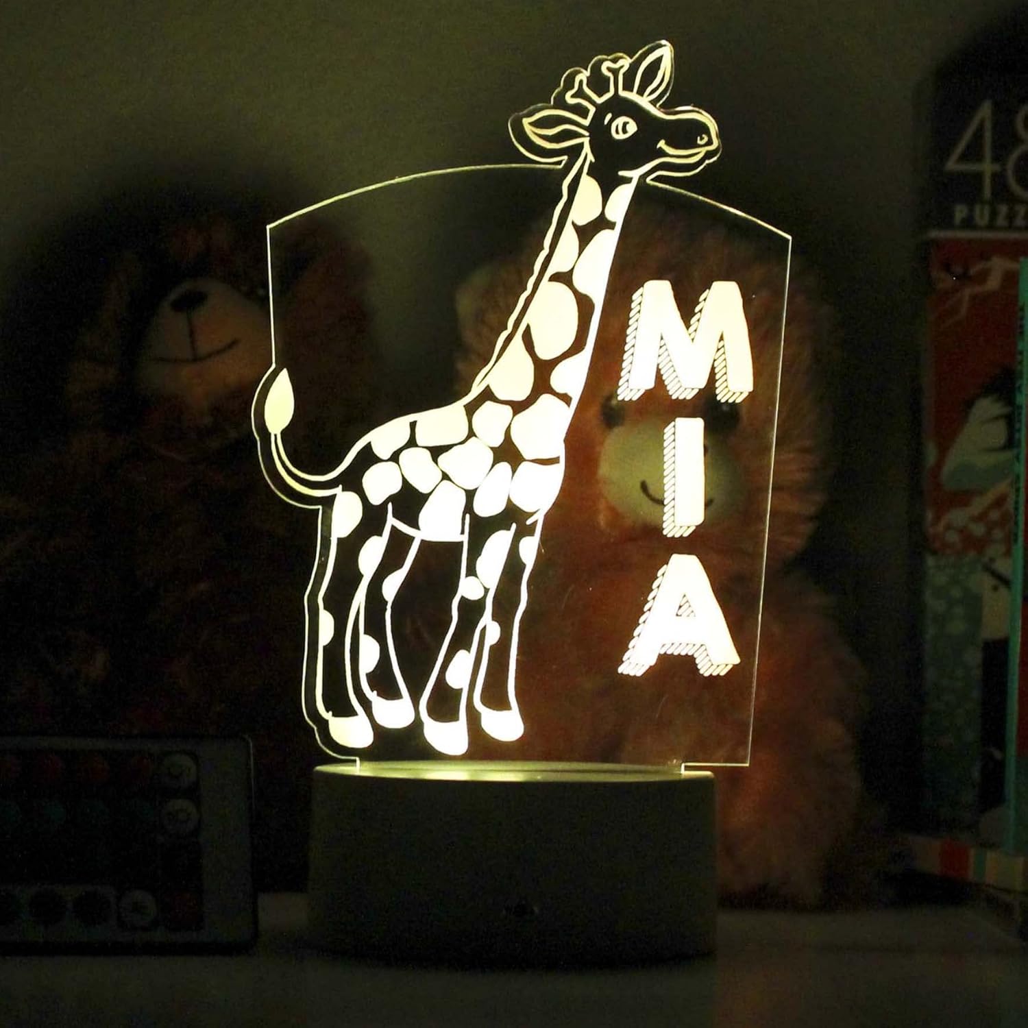 Etchey Personalized Giraffe Night Light,Giraffe Night Light,Kid's Room,Kid's Bedroom Decor Children's Light,Kids Bedroom