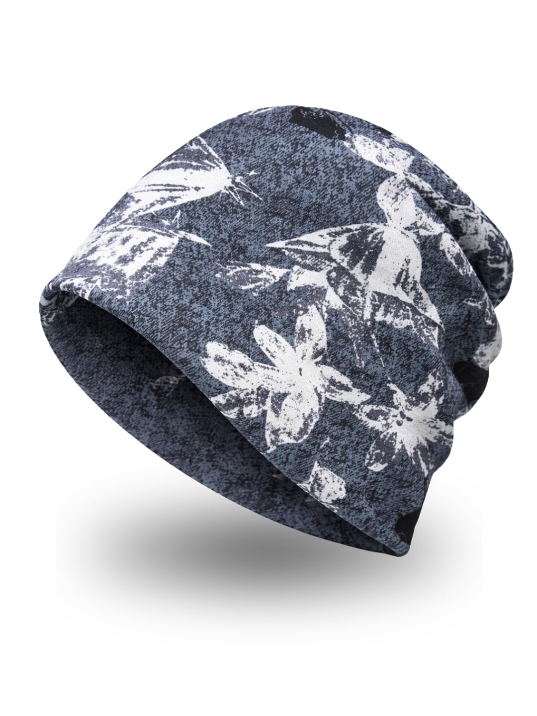 youstylo - you are priority Youstylo Unisex Leaf Print Cotton Beanie Cap | Soft Stretchable Slouchy Bandana Skull Cap for Men & Women | Lightweight Breathable Headwrap for All Seasons-picture-12