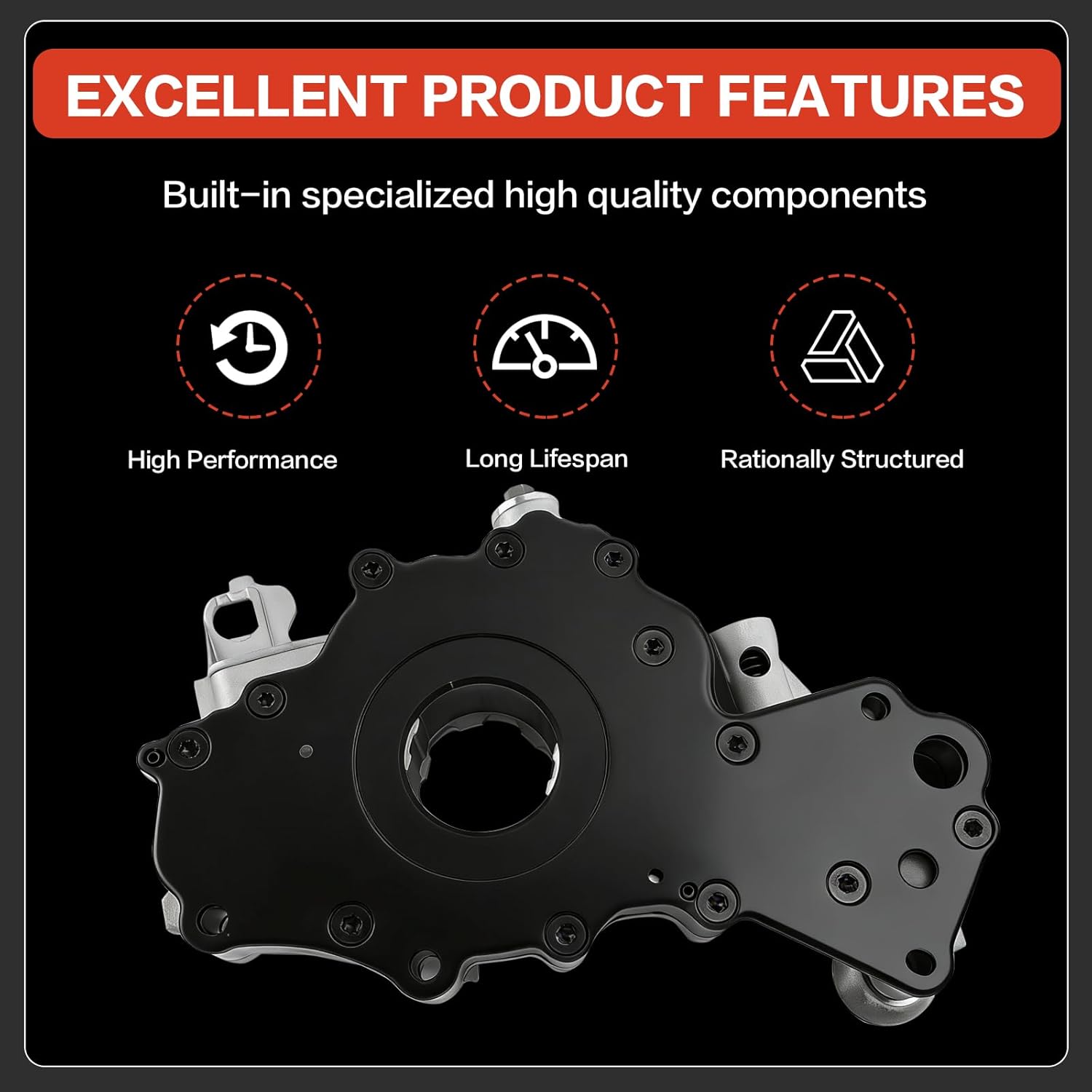 3.5L Engine Oil Pump for Melling M490 Fits Ford F150 F-150 2017-2024 Transit 150 250 350 & Police Interceptor Utility Expedition/Navigator 3.5L 2020-2024, Explorer 3.3L 2020-2023 | HL3Z-6600-B