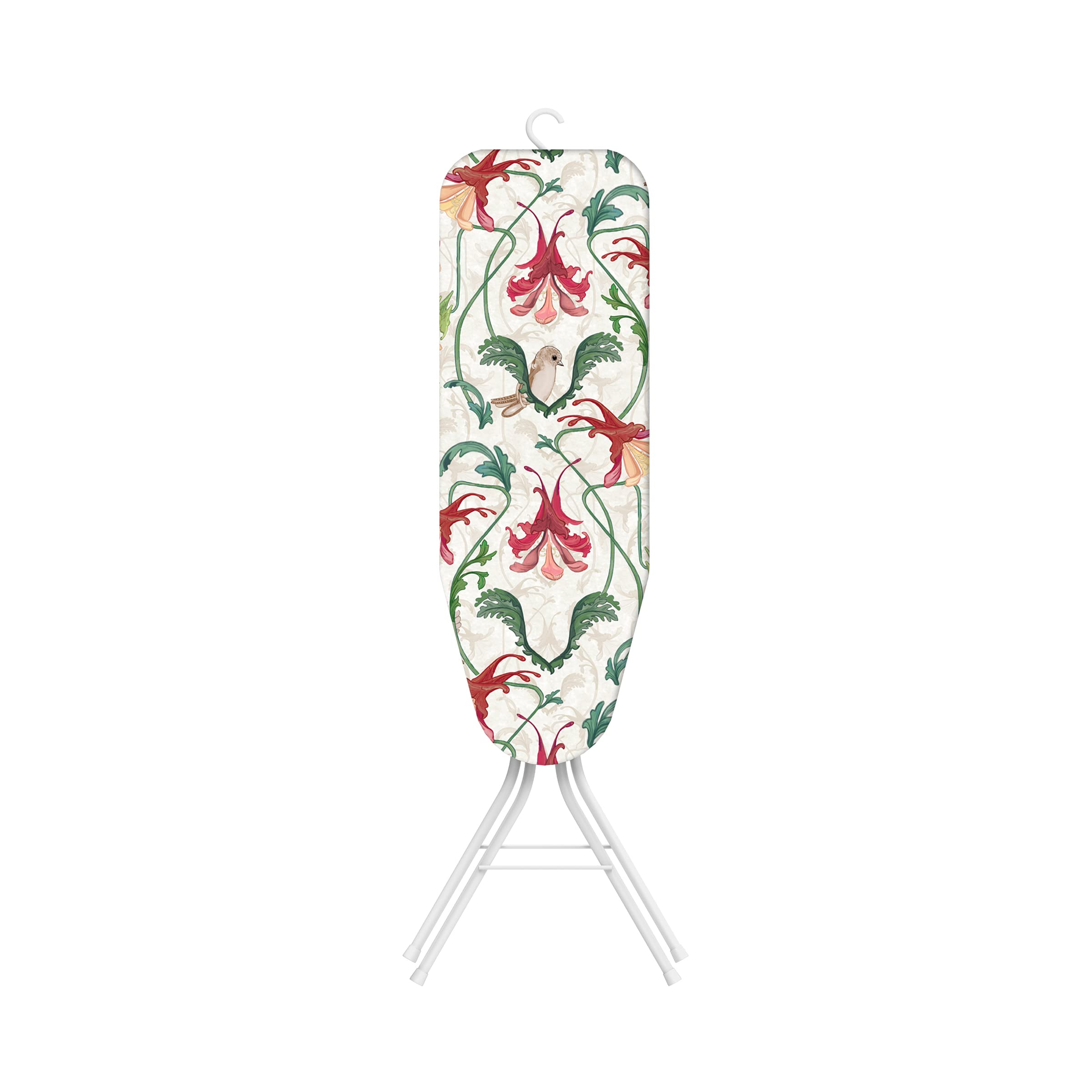Planche à Repasser Tempo Blanc – Design Compact et Pliable – Surface 85 x 30 cm – Crochet de Rangement – Housse Coton Oeko-Tex – Hauteur 88 cm – Garantie 5 Ans