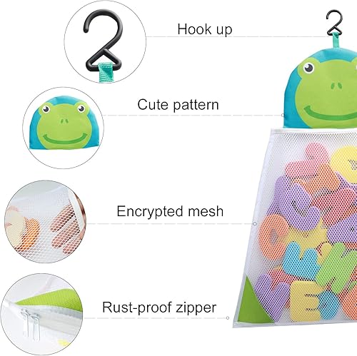 Miniatura 5 de Organizador de juguetes de baño + 36 letras y números ABC de espuma suave 123 letras y números del alfabeto de baño para aprendizaje temprano de