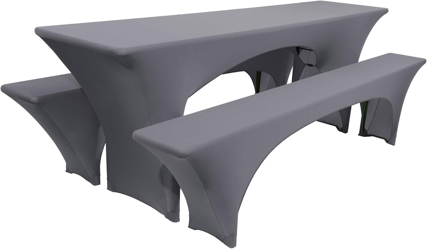 Beautissu 3pcs Stretch Tablecloth 220x70cm Victoria Elasticated Table