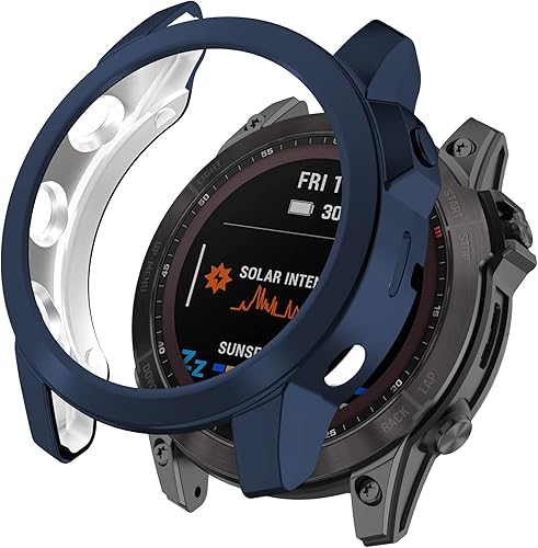 Miniatura 5 de Funda compatible con Garmin Fenix 7, cubierta protectora chapada en TPU suave, marco protector para Garmin Fenix 7Fenix 7 SolarFenix 7 Sapphire