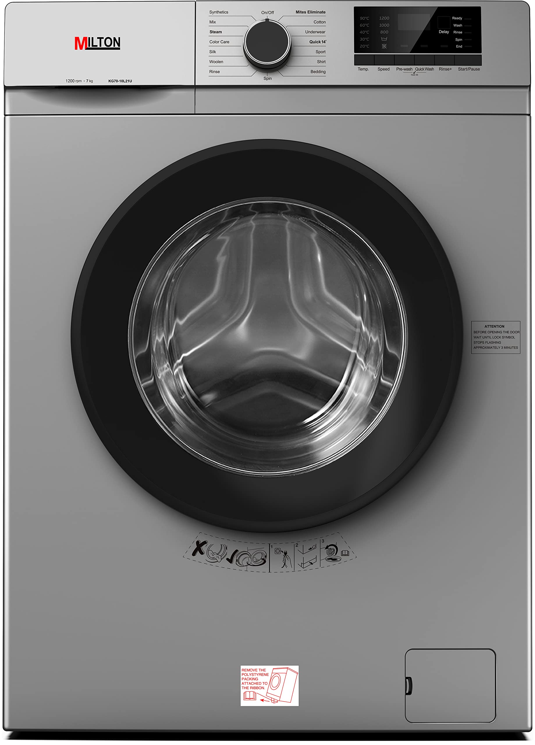 Buy Milton 7Kg Front Load Washing Machine With Steam Wash,Quick Wash