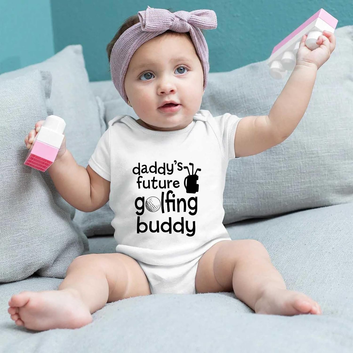 Daddy’s Future Golfing Buddy Baby Bodysuit Baby Golf Clothes I Love Daddy Babies Golf Bodysuits - Image 3