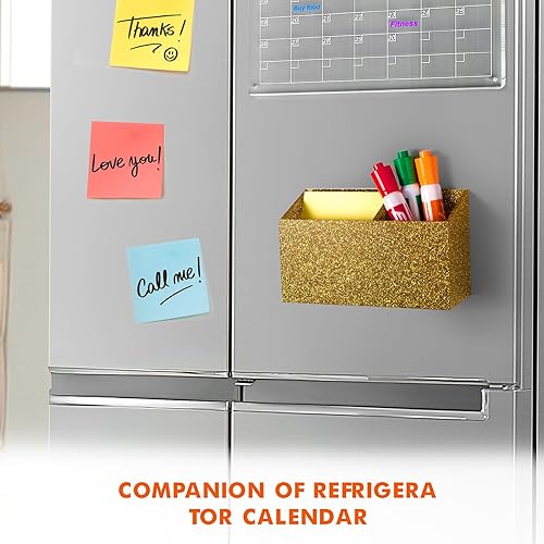 Miniatura 54 de BEYGORM Soporte magnético de borrado en seco para pizarra blanca, soporte magnético de acrílico antideslizante para nevera y refrigerador, Oro