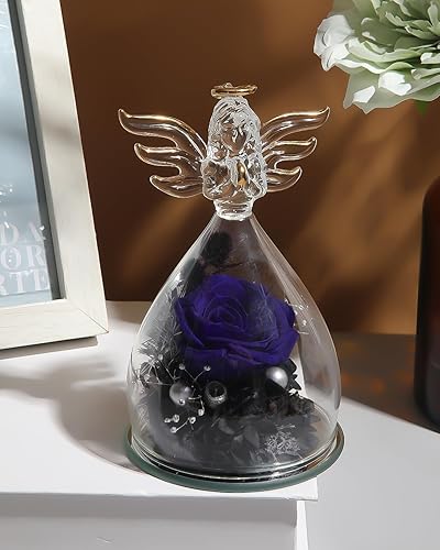 Miniatura 3 de Regalos de rosas preservadas para mujeres en figuras de ángel de cristal, regalos de cumpleaños para mujeres, regalos de rosa de ángel para ella,