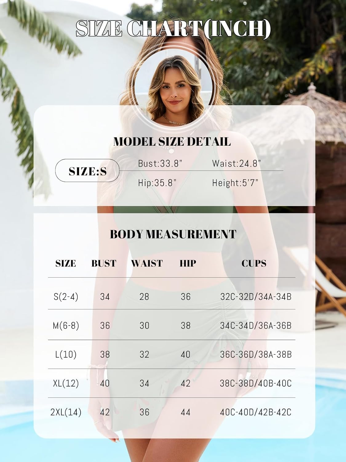 Women High Waisted Bikini Sets Tummy Control Two Piece Bathing Suit Mesh Petal Cutout Swim Skirt 2026 - Image 6