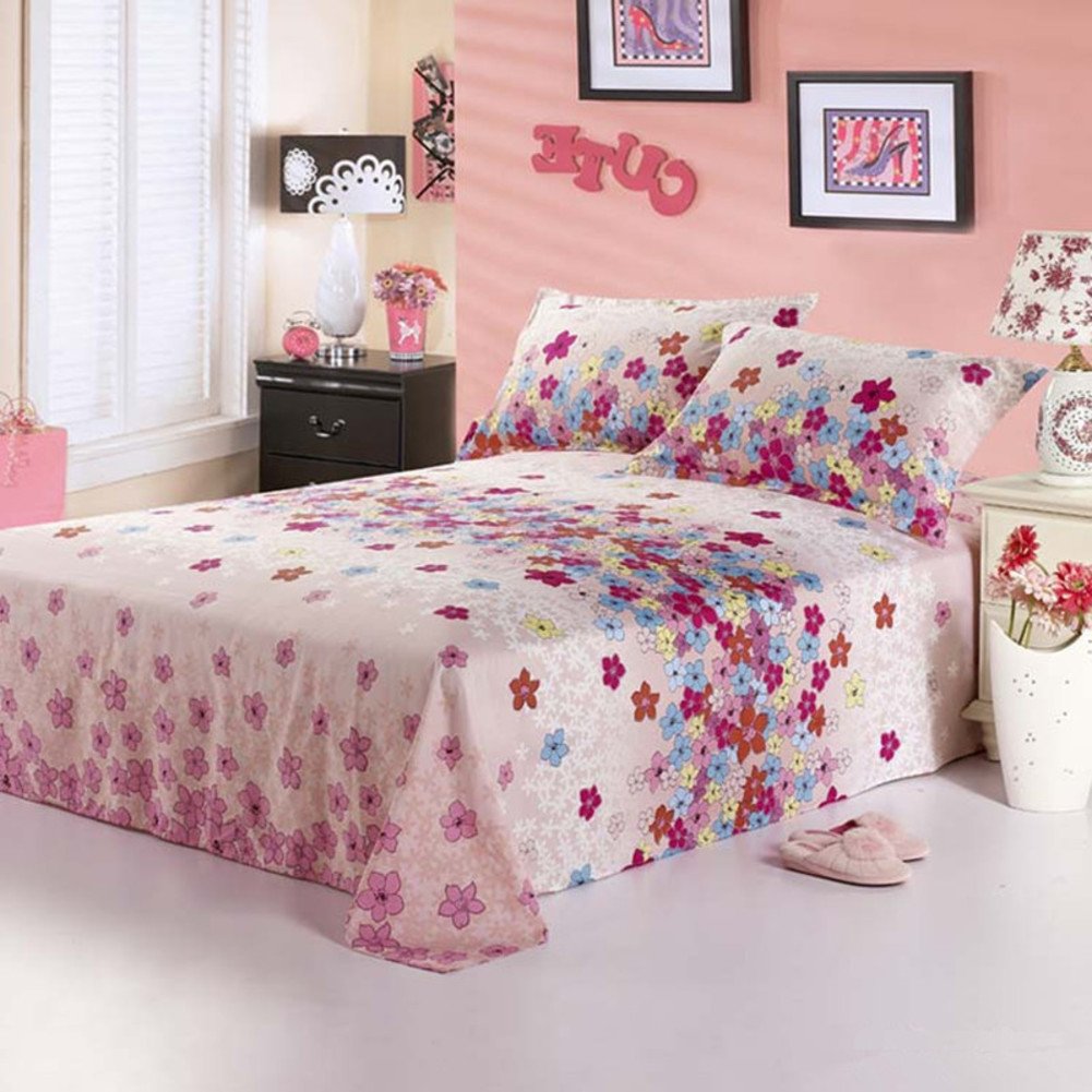 Draps en coton解決lits jumeaux découverts avec le grand format 240x265cm G