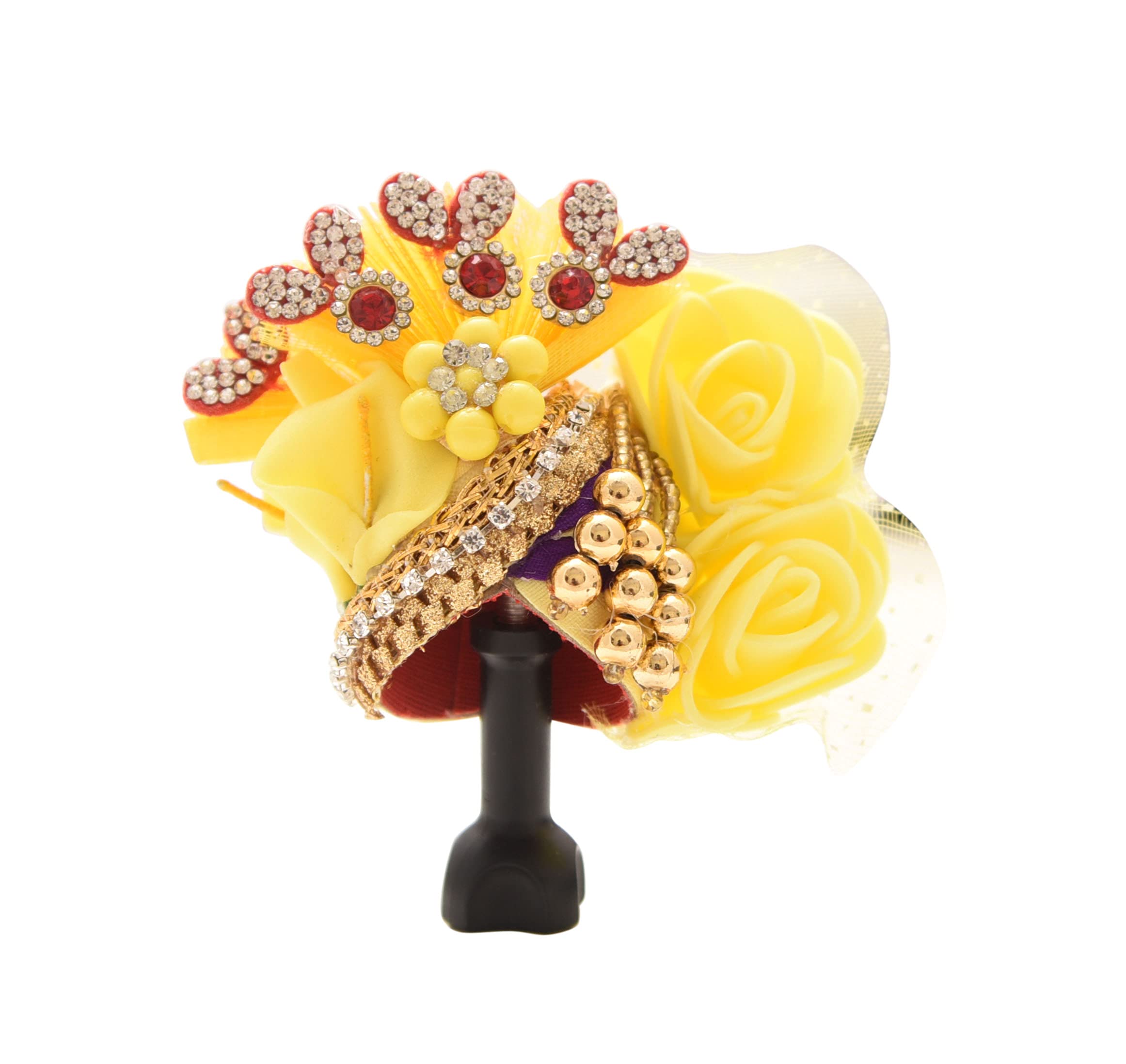 Spiritual WorldShri Krishna Flower Pagdi Mukut | Laddu Gopal Pankh Mukut | Janmashti Festival Shringar Mukut Desgin #1