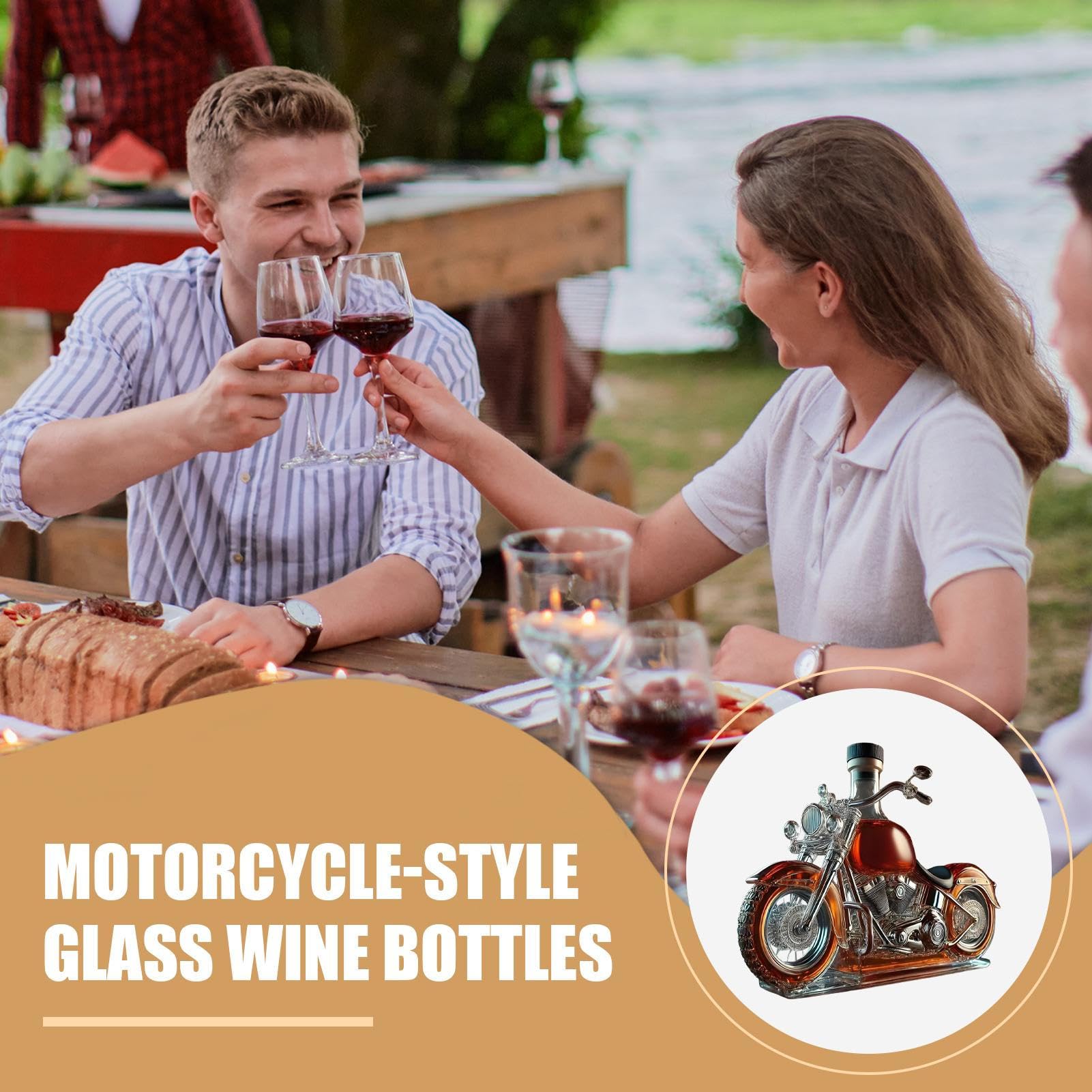 Decantador de Whisky de Vidrio Estilo Motocicleta, Botella Creativa 3D para Decoración de Bar