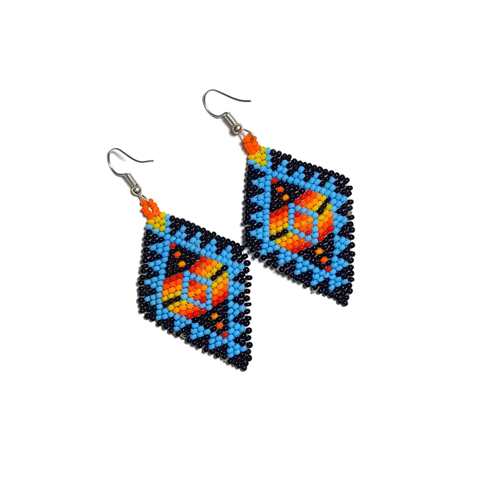 buybeadedBeaded Drop Earrings Statement Colorful Beaded Earrings Handmade Bohemia Beadwork Dangle Earrings For Woman.