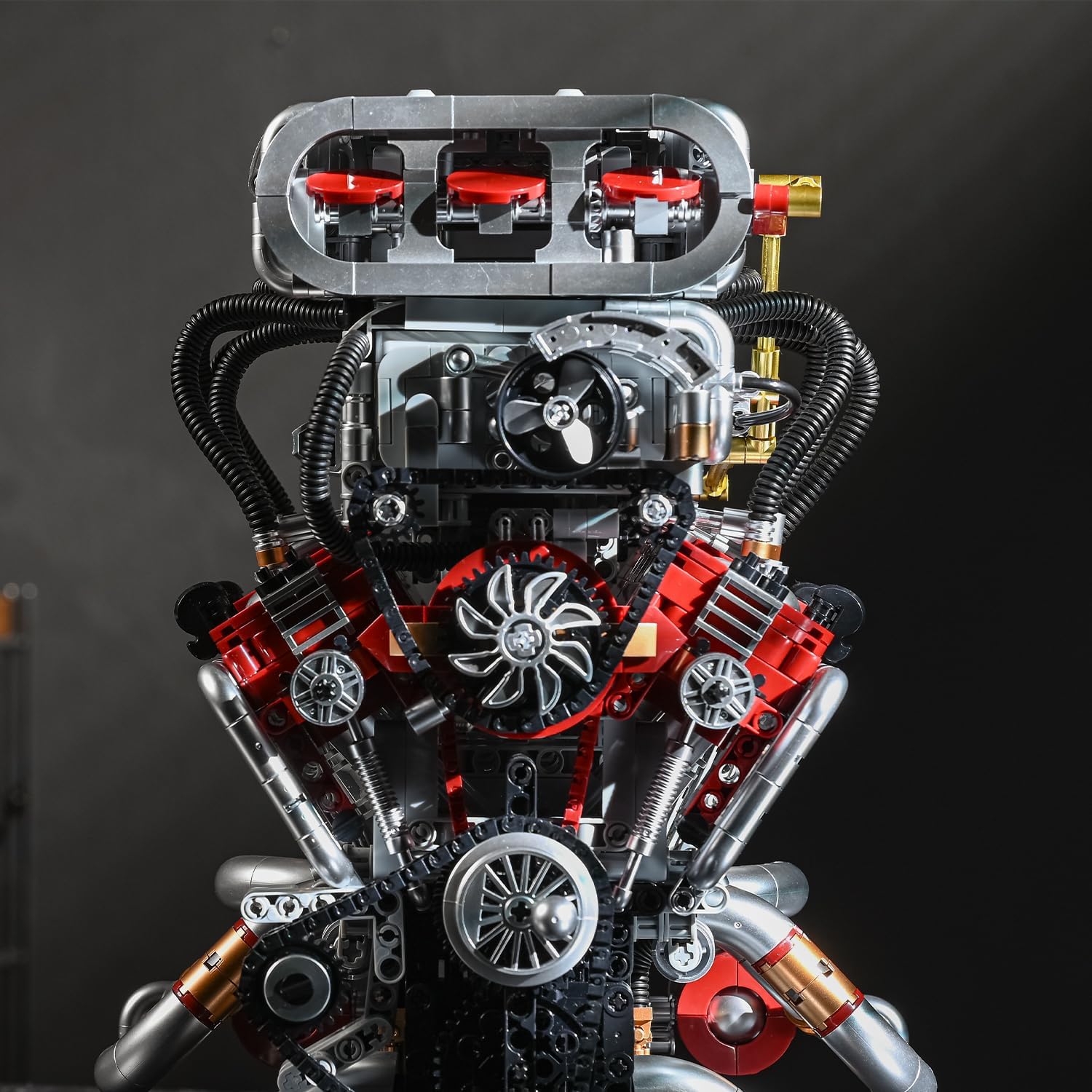 UNCLE BRICK V8 Engine Building Block Set,Mini V8 Engine Kits That Runs,Collectible Set for Adults,Technic Sets Model Engine Gift for Adults,Home or Office Décor Sets for Boys 8-14(2347PCS)