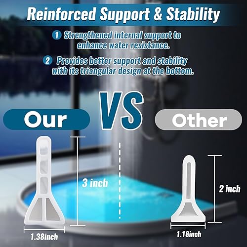 Miniatura 5 de Presa de agua de umbral de ducha de 3 pulgadas de alto, 120 pulgadas de largo, plegable, protección contra salpicaduras de agua, barrera de ducha