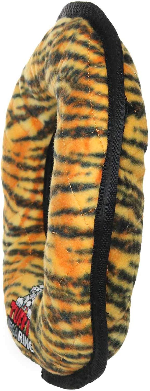 TUFFY - World's Tuffest Soft Dog Toy - MEGA -Multiple Layers. Made Durable, Strong & Tough. Interactive Play (Tug, Toss & Fetch). Machine Washable & Floats (Ring Tiger, Large 2 Pack)