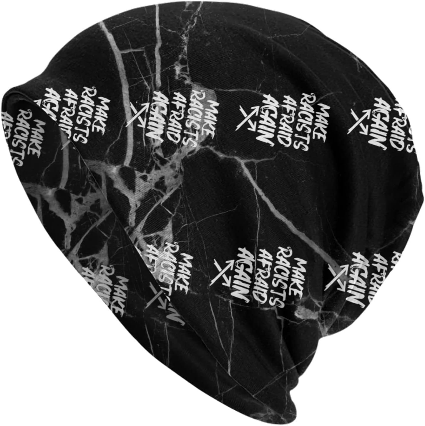 Make-Racists-Afraid-Again-Anti-Nazi-Beanie-Hats, Slouchy Knit Hat Black Beanie Caps Winter Hat for Men Women