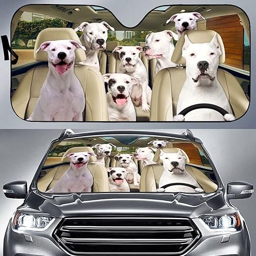 Miniatura 2 de Parasol para parabrisas Dogo Argentino, protector solar con protección solar y mantiene tu automóvil fresco para la mayoría de los sedanes, SUV,