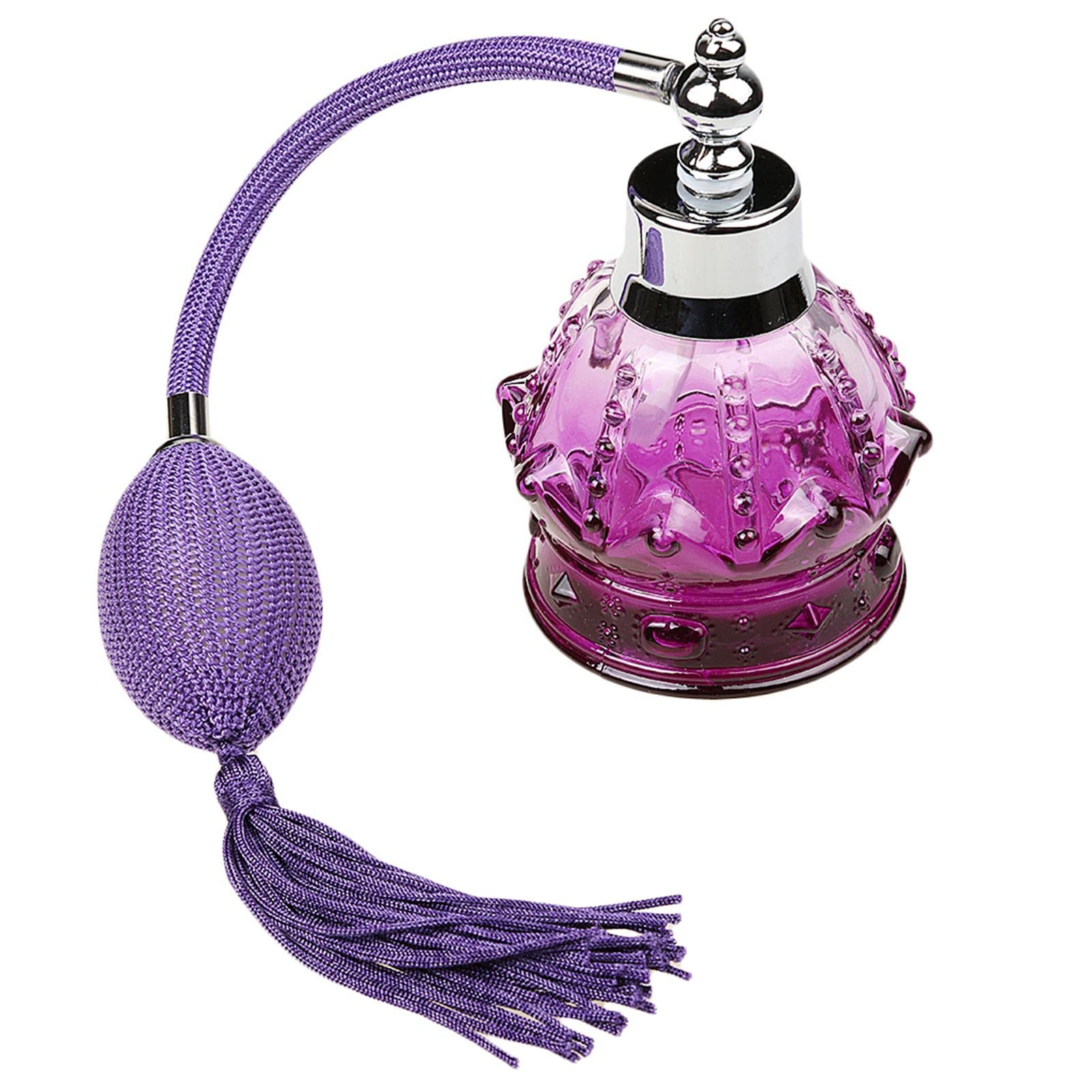 Frascos de perfume vintage recargables para decorar el tocador con atomizador rosa 1