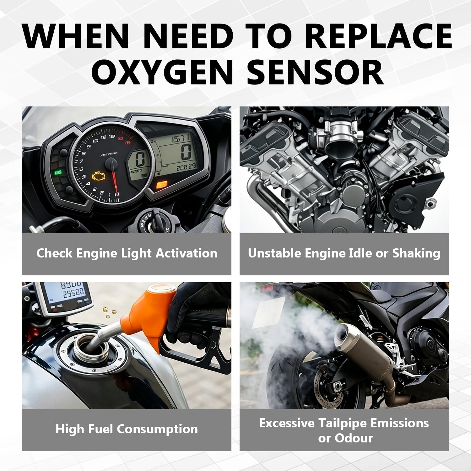 TECTICO Sonde Lambda Arrière Capteur D'oxygène 32700006 250-241066 932-14066 Compatible avec Harley-Davidson, 1 pièce