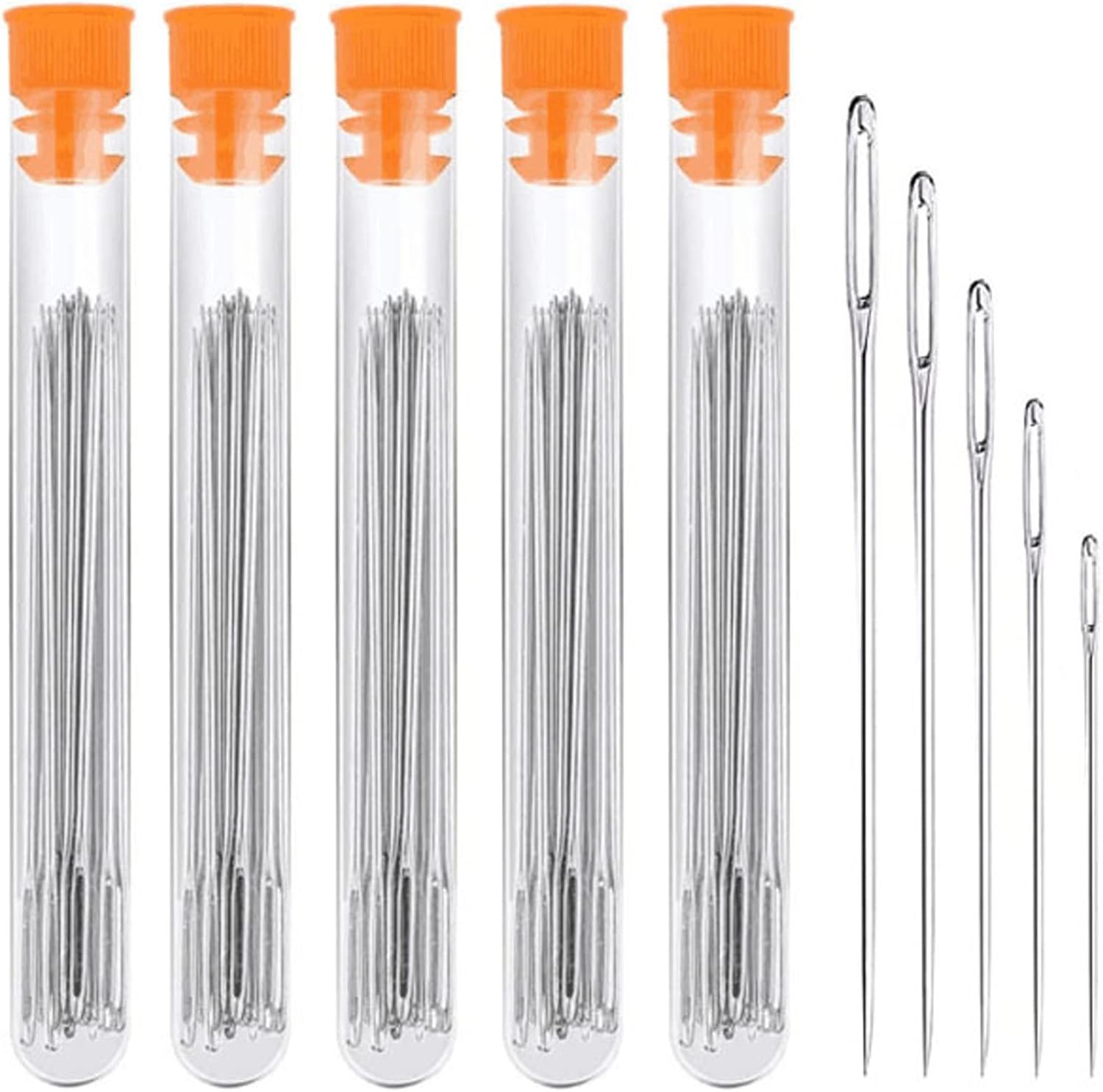 AUXHCYL 50pcs Beading Needles Set 5 Size,Embroidery Needle