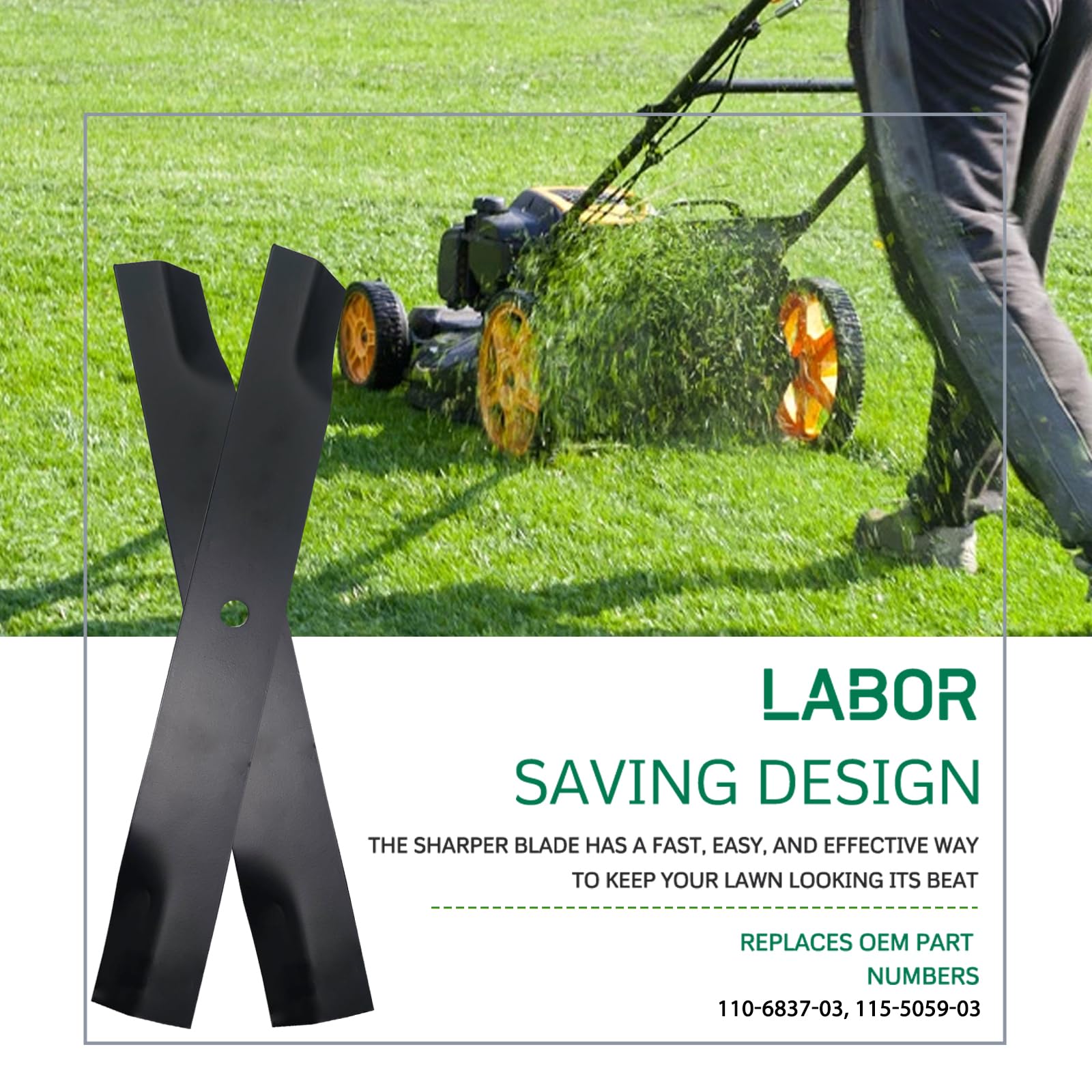 Cuchillas para cortacésped de 50 pulgadas compatibles con Toro Z5000 SS5060 TimeCutter Mulching Blade de repuesto para 115-5059-03, 112-9759-03