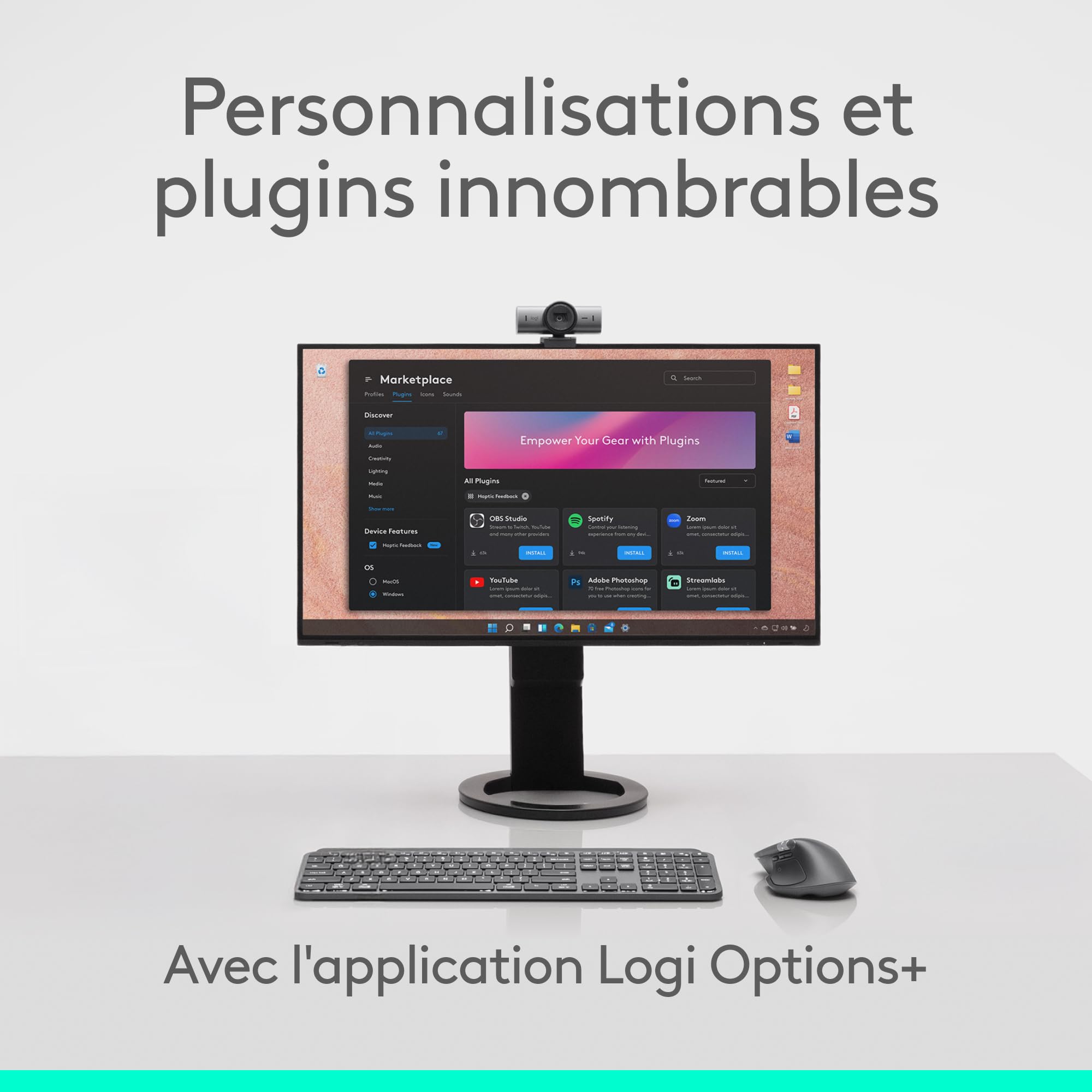 Logitech MX Master 4 Souris sans Fil Ergonomique avec Retour haptique Charge USB-C Bluetooth Graphite