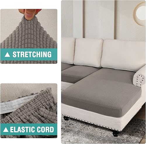 Miniatura 5 de cjc Fundas de sofá de 3 piezas para sofá modular en forma de L, elásticas, más gruesas, de jacquard separado, funda de sofá para sala de estar,