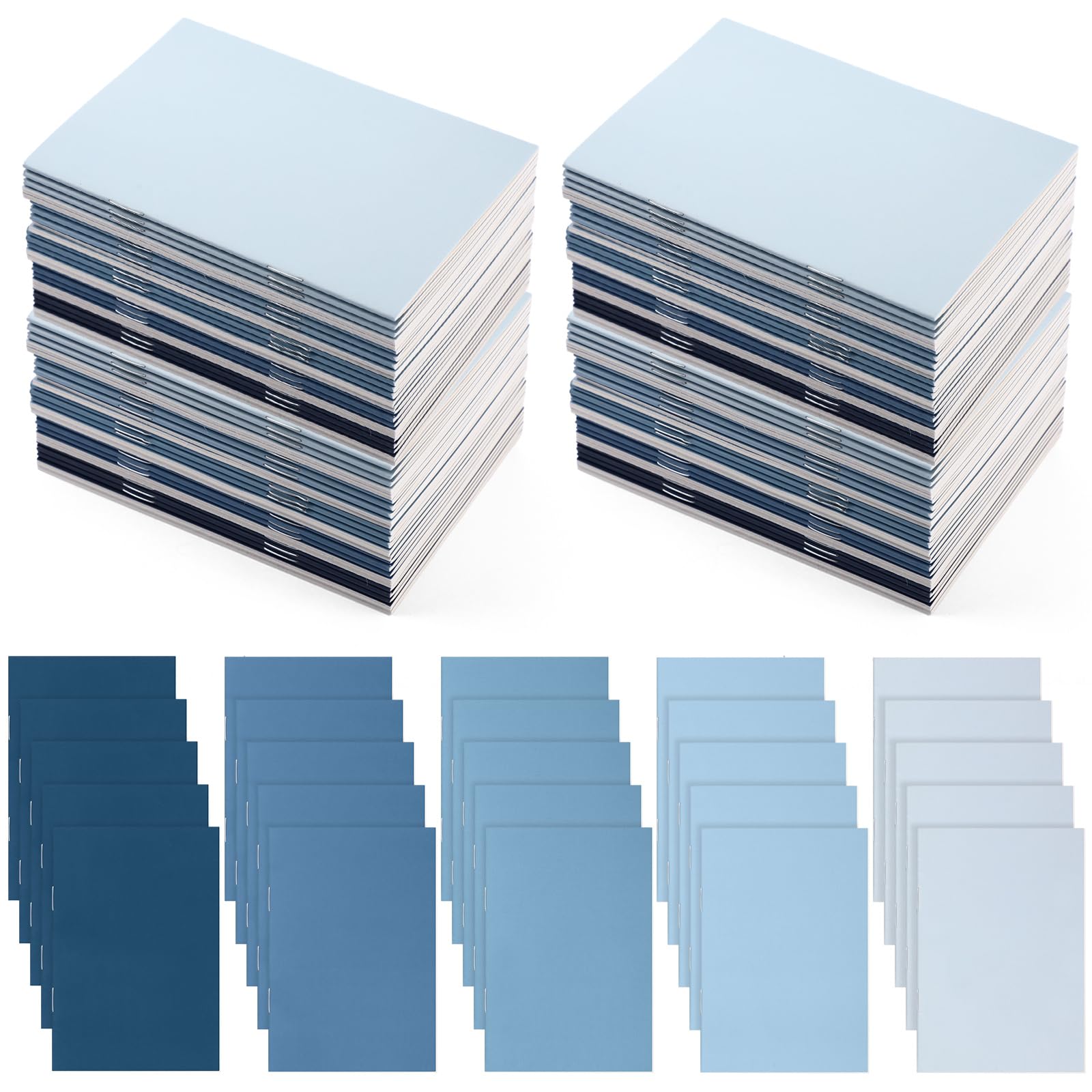 Eaasty 100 Pcs Mini Notebooks Bulk Small Pocket Notepads Journals Lined Paper Gradual Cover Paper Valentines Gifts for Coworkers Nurse Teacher