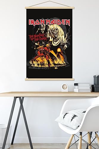 Miniatura 5 de Trends International Iron Maiden - Póster de pared con marco magnético con el número de la bestia