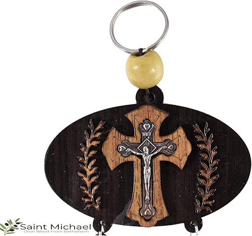 Miniatura 5 de Crucifijo de cruz colgante de pared con decoración de pared de nácar con aceite de oliva y agua bendita de Tierra Santa para un nuevo hogar o una