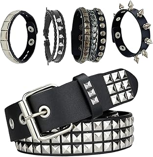 Black Studded Belt, Studded Bracelet Goth Rivet Punk Rock Cuff Bracelets Y2K Belt Emo Spike Cuff Bracelet Grunge Accessories for Women Men