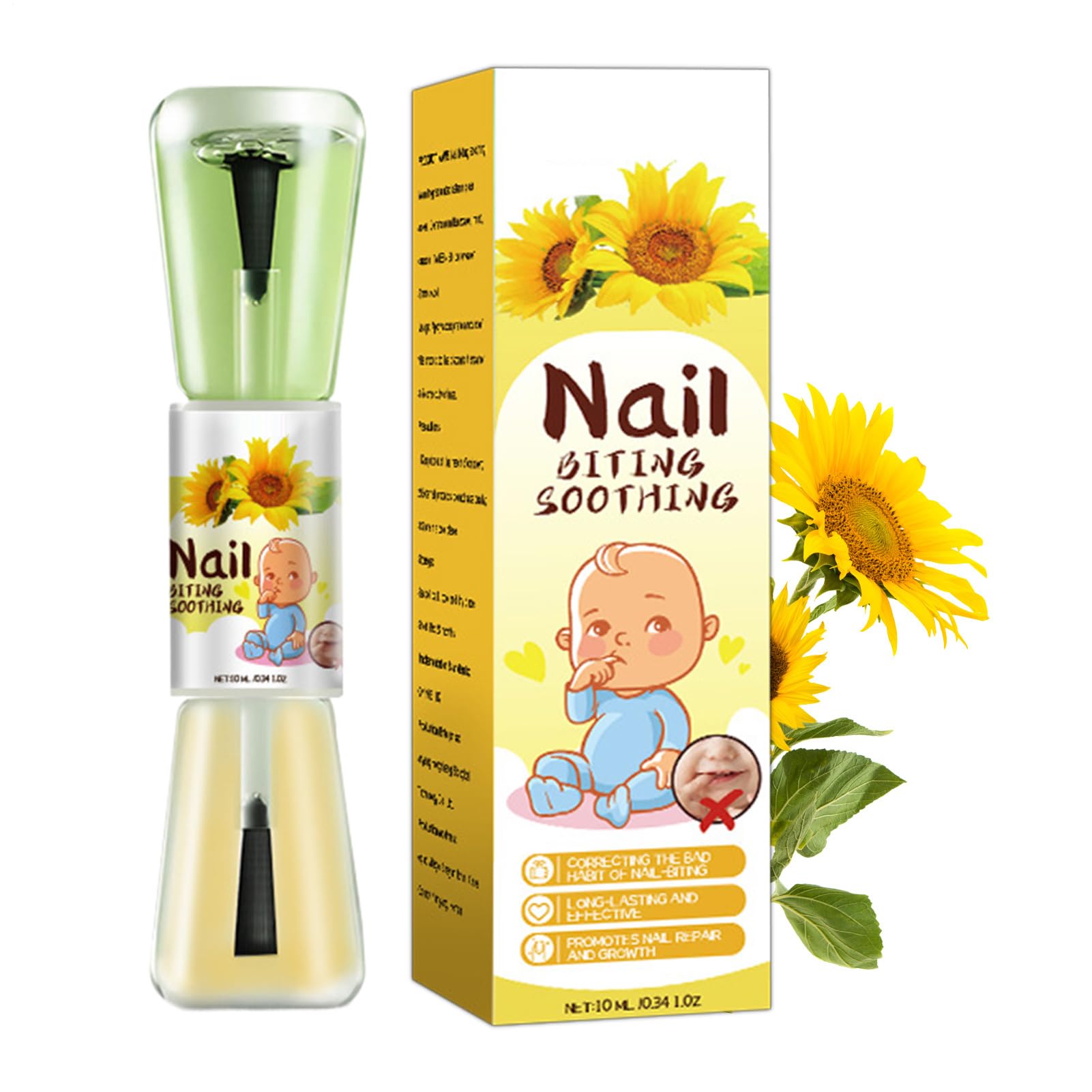 Smalto Per Unghie Toddler 10 Ml - Smalto Liquido Per La Cura Delle Unghie Al Gusto Amaro Alle Erbe, Smalto Per Prevenire Il Morso Delle Unghie Dei Bambini | Uso Giorno E Notte Per Bambini
