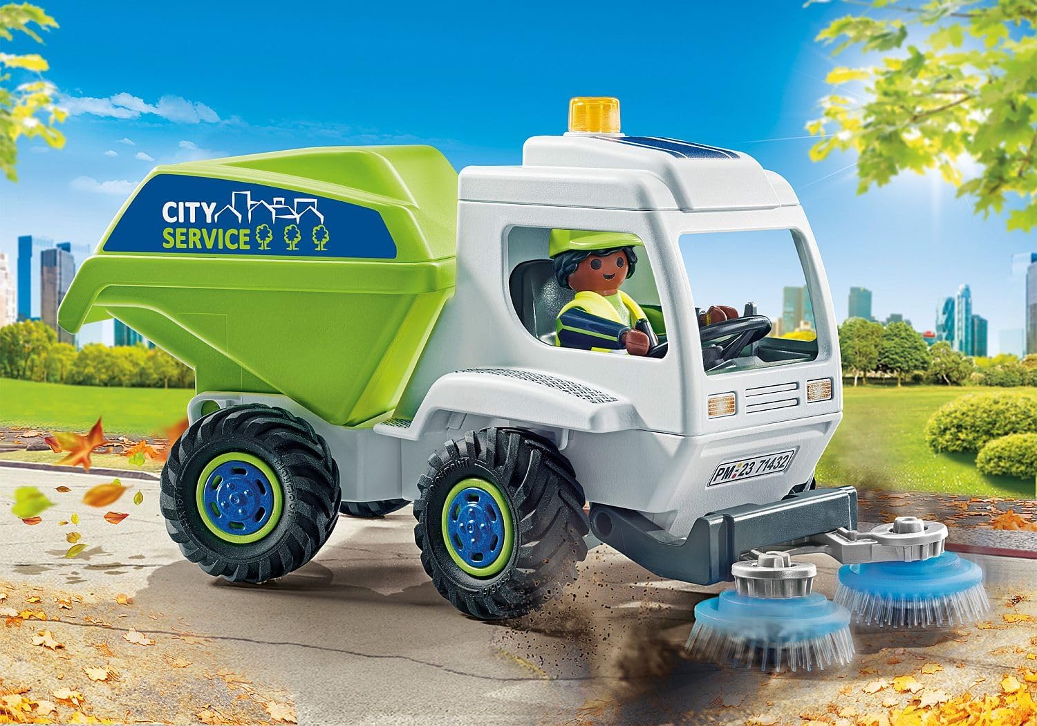 PLAYMOBIL City Action 71432 Sweeper, City Cleaning, Rotating Sweeping Brushes, Toy for Children from 4 Years