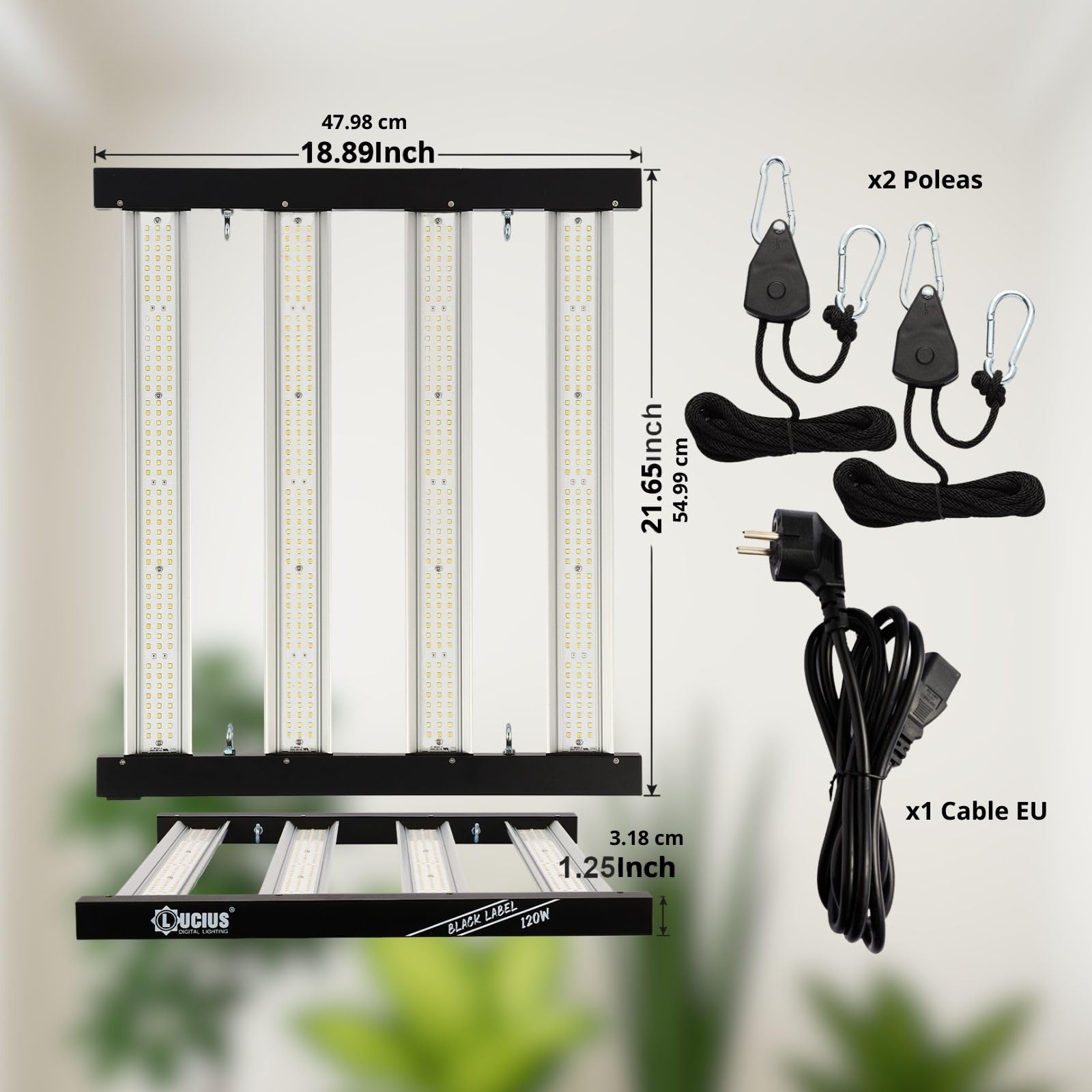 LED 240W - Iluminación Espectro Completo para Cultivar Plantas en Interior - 2.9 µmol/J, Regulable - Panel LED Profesional para Crecimiento y Floración