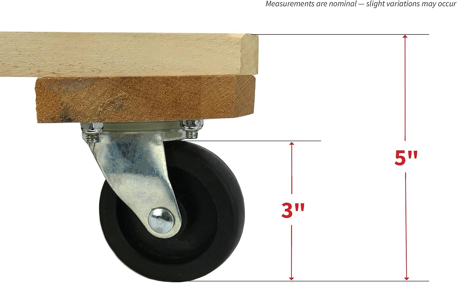 Shepherd Hardware 9854 Solid Wood Plant Dolly, 12-Inch x 18-Inch, 360-lb Load Capacity