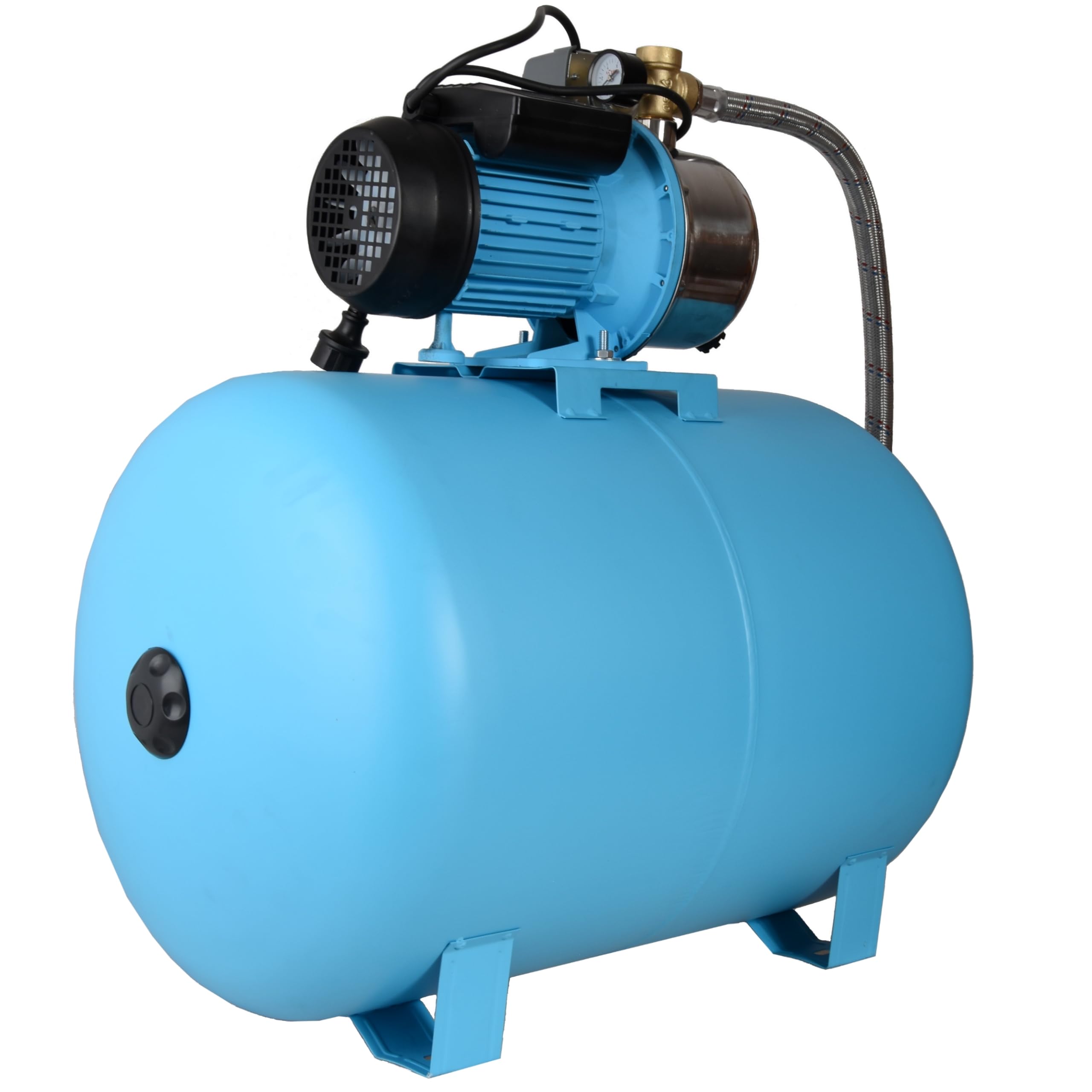 Serbatoio a pressione JS 1100 - Pompa per l'approvvigionamento idrico domestico con serbatoio da 100L - Acciaio inossidabile INOX - Pompa dell'acqua (3600 l/h, 1100W, altezza di sollevamento 50m