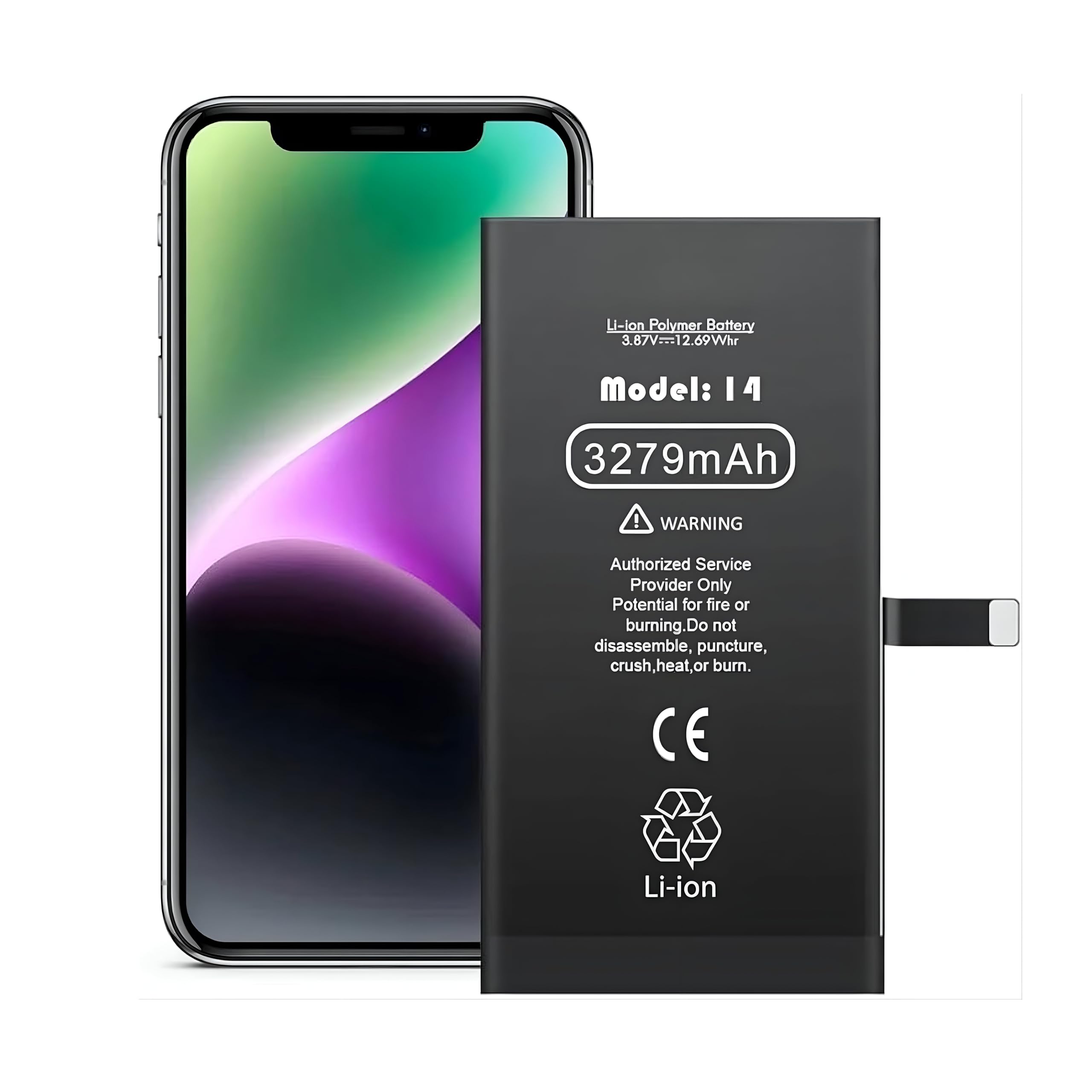 iPhone 14 Battery Replacement 3,279mAh High Capacity Li-ion
