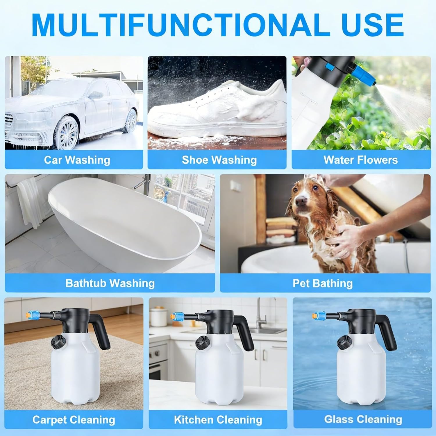 Compact Electric Car Wash Applicator Having 2 Motor Design Ideal for Garage Use Strong Auto Suction Foam Applicator