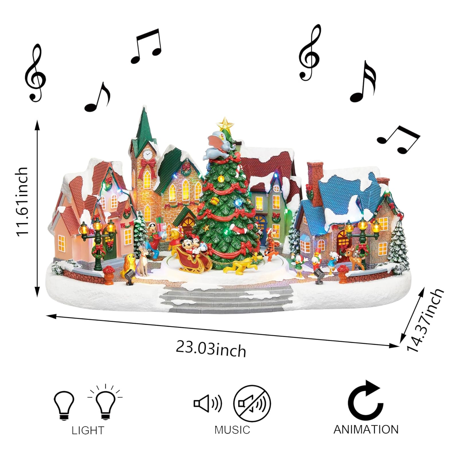 Amazon.com: MOMENTS IN TIME Animated Disney Holiday Town Scene
