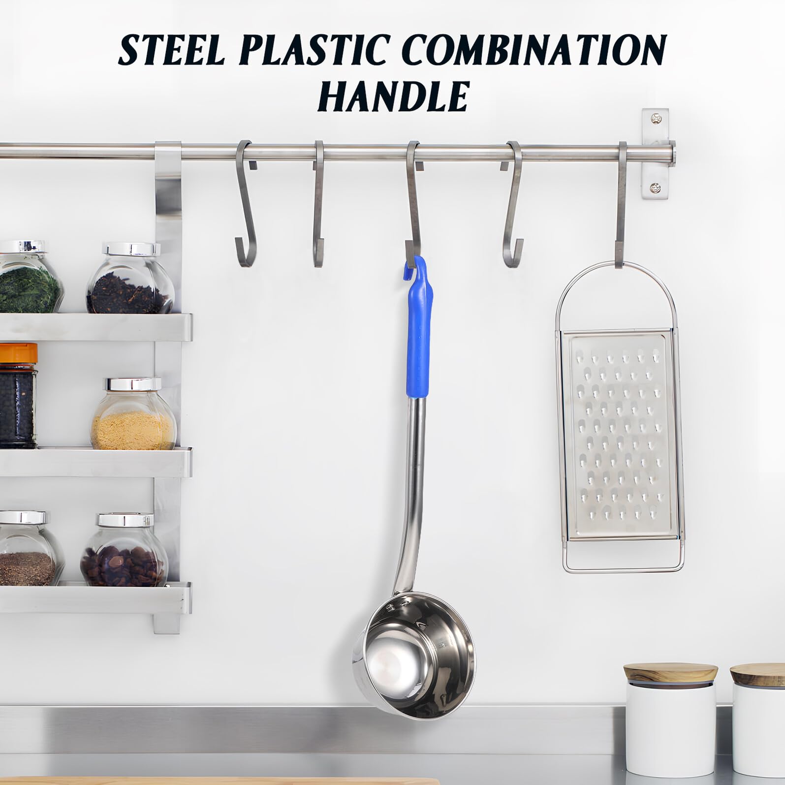 Long Handle Ladle Edelstahl Schöpflöffel mit Aufhängeöse Langlebig Spülmaschinenfest Langer Griff für Komfortables Servieren von Suppen und Saucen Küchenhelfer für Vielseitiges