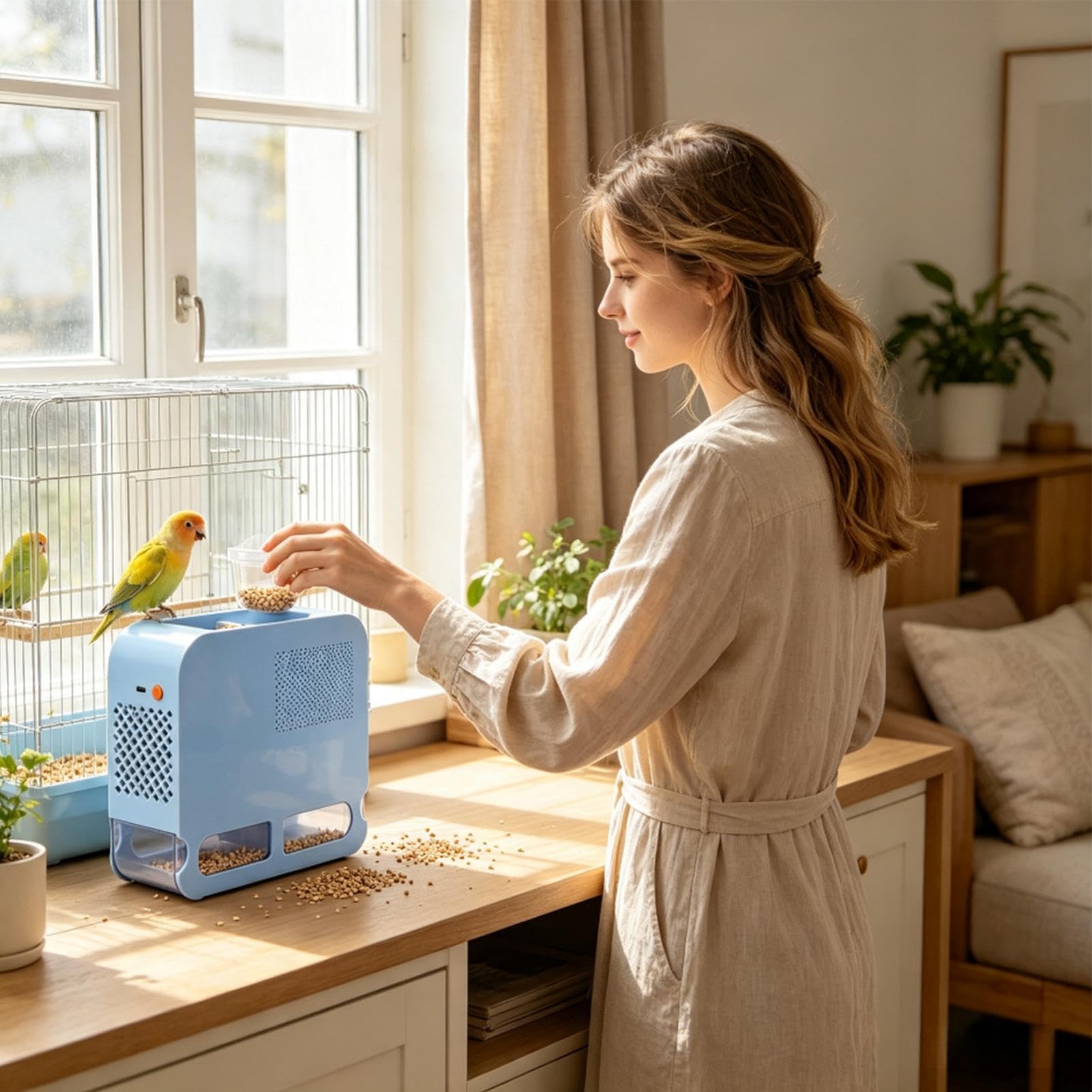 Elektryczny separator do pokarmu dla ptaków Parrot Grain Separator | Wtyczka USB do wydmuchiwania karmy dla ptaków do przesiewania ziarna w gospodarstwie szybkie łuskanie zarządzanie posiłkiem