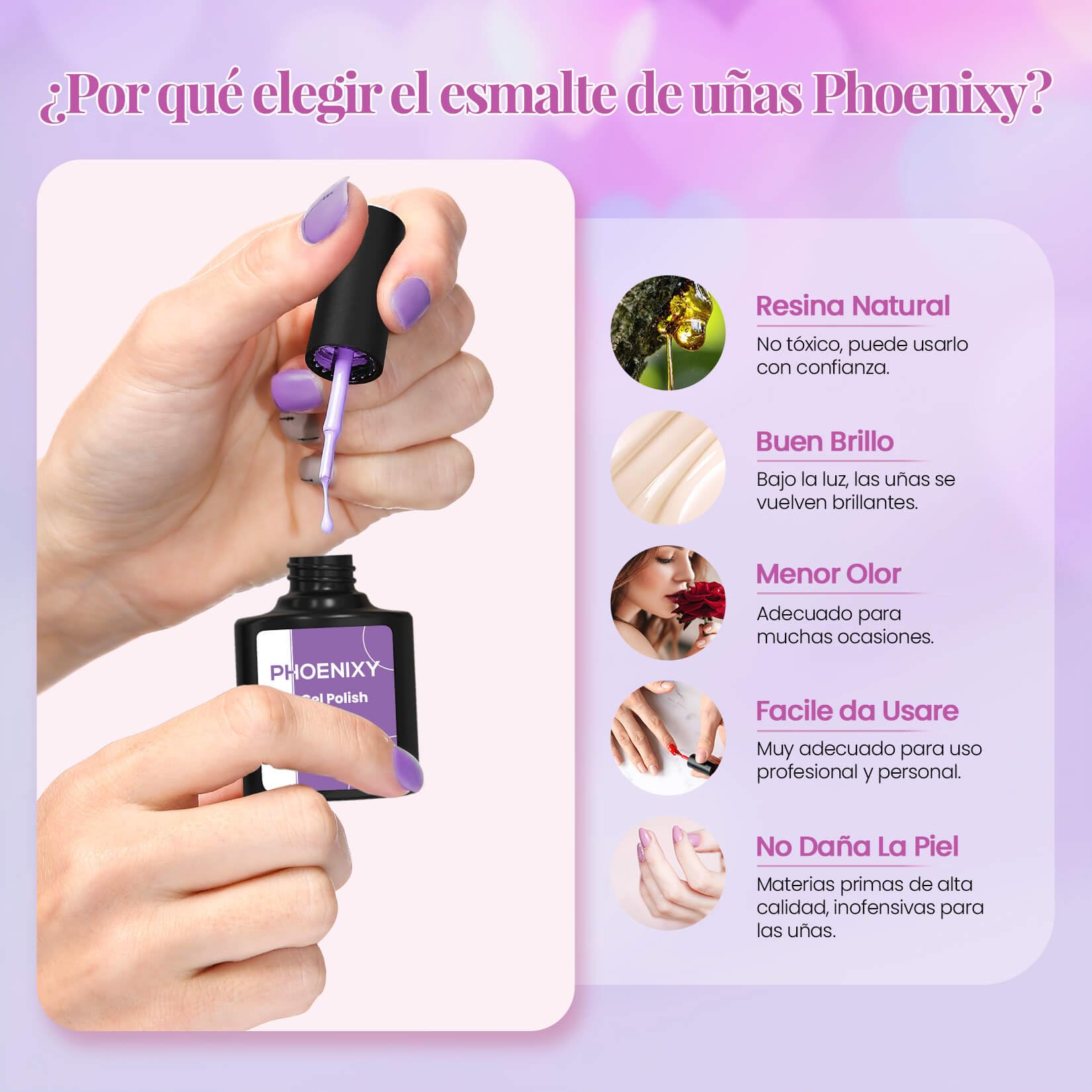 Phoenixy Uñas Semipermanentes Kit Completo con 36W U V/LED Lámpara 24 Colores Esmaltes Semipermanentes con Herramientas Kit Uñas Semipermanentes para Principiantes