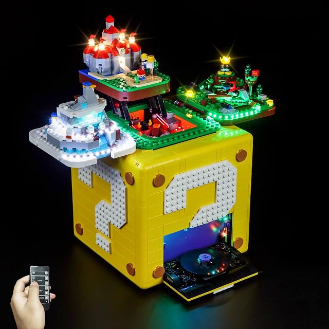 cooldac Light Kit for Lego Super Mario 64 Question Mark Block 71395 Building Set, Remote Control Version Lighting Kit Compatible with Lego 71395 (Lights Only,No Model)