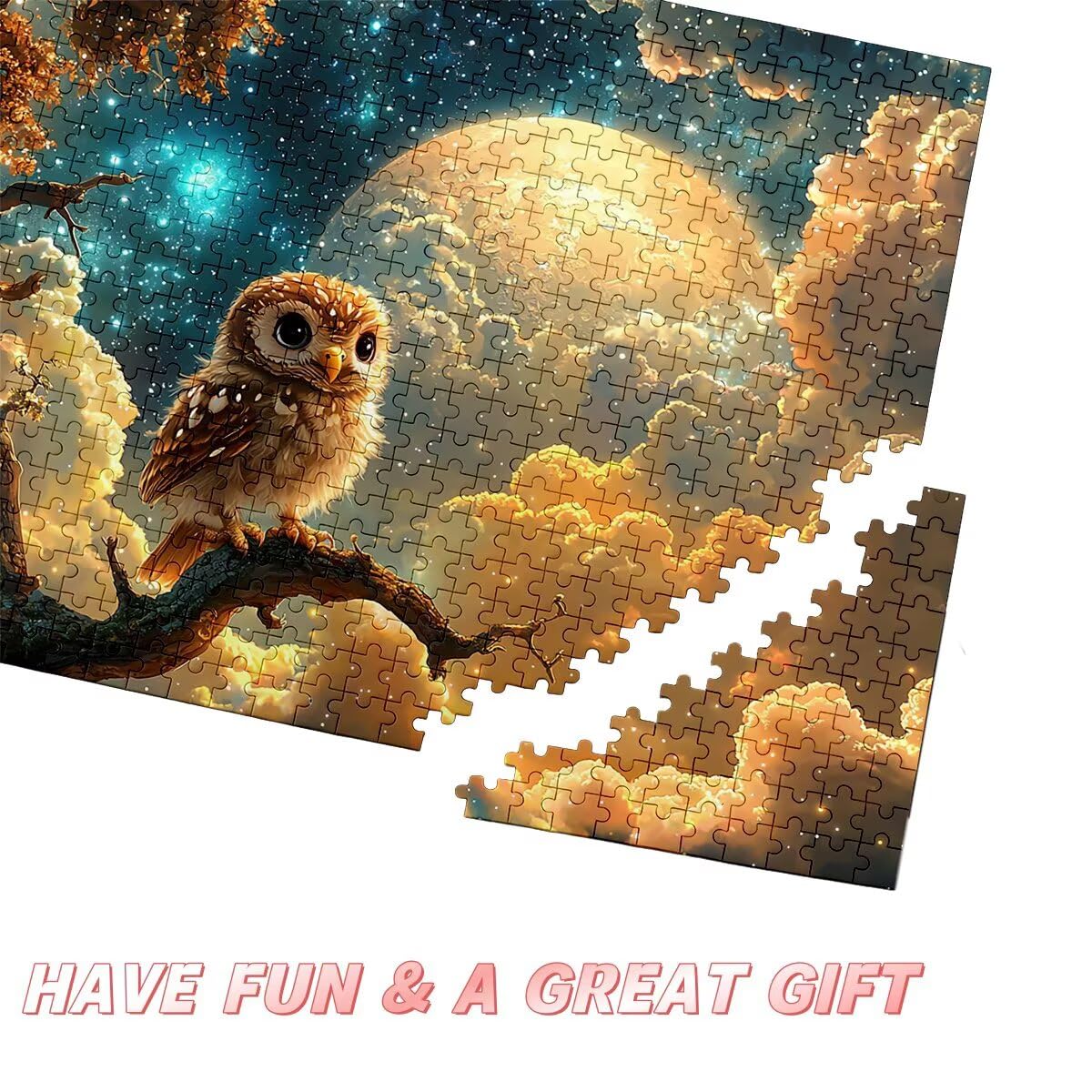Puzzle 5000 Pezzi Gufo, Puzzle Luna per Adulti, Puzzles in Legno Intrattenimento Creativo, Divertimento, Puzzles Educativi Classici con Confezione di Alta Qualità Idea Regalo Donna, Decor Casa -3144