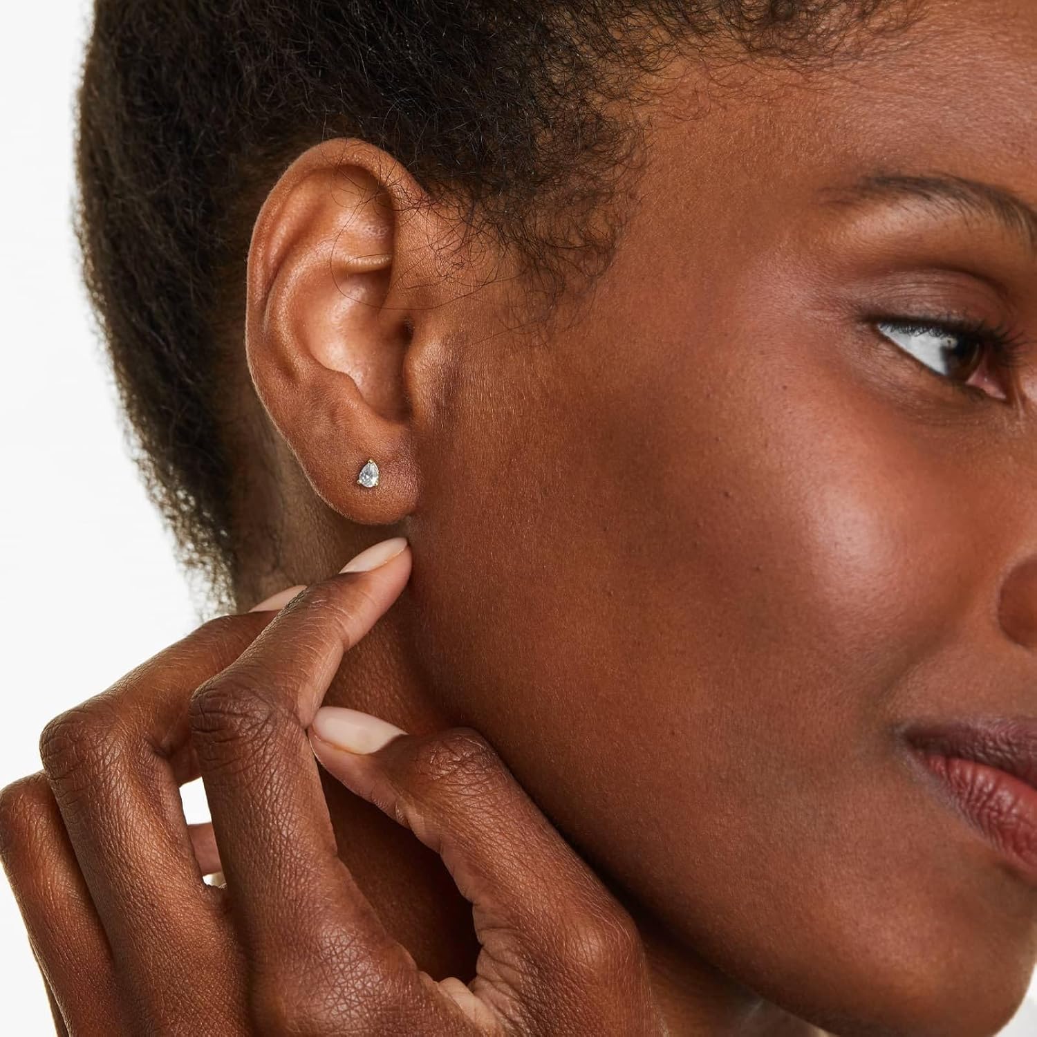 Flat Back Earrings for Women Trendy 14K Gold Plated CZ Studs Dainty Small Flatback Stud Earrings, Hypoallergenic Cartilage Tragus Piercing Screw Back Earrings Gold Jewelry Christmas Gift for Her - Image 2