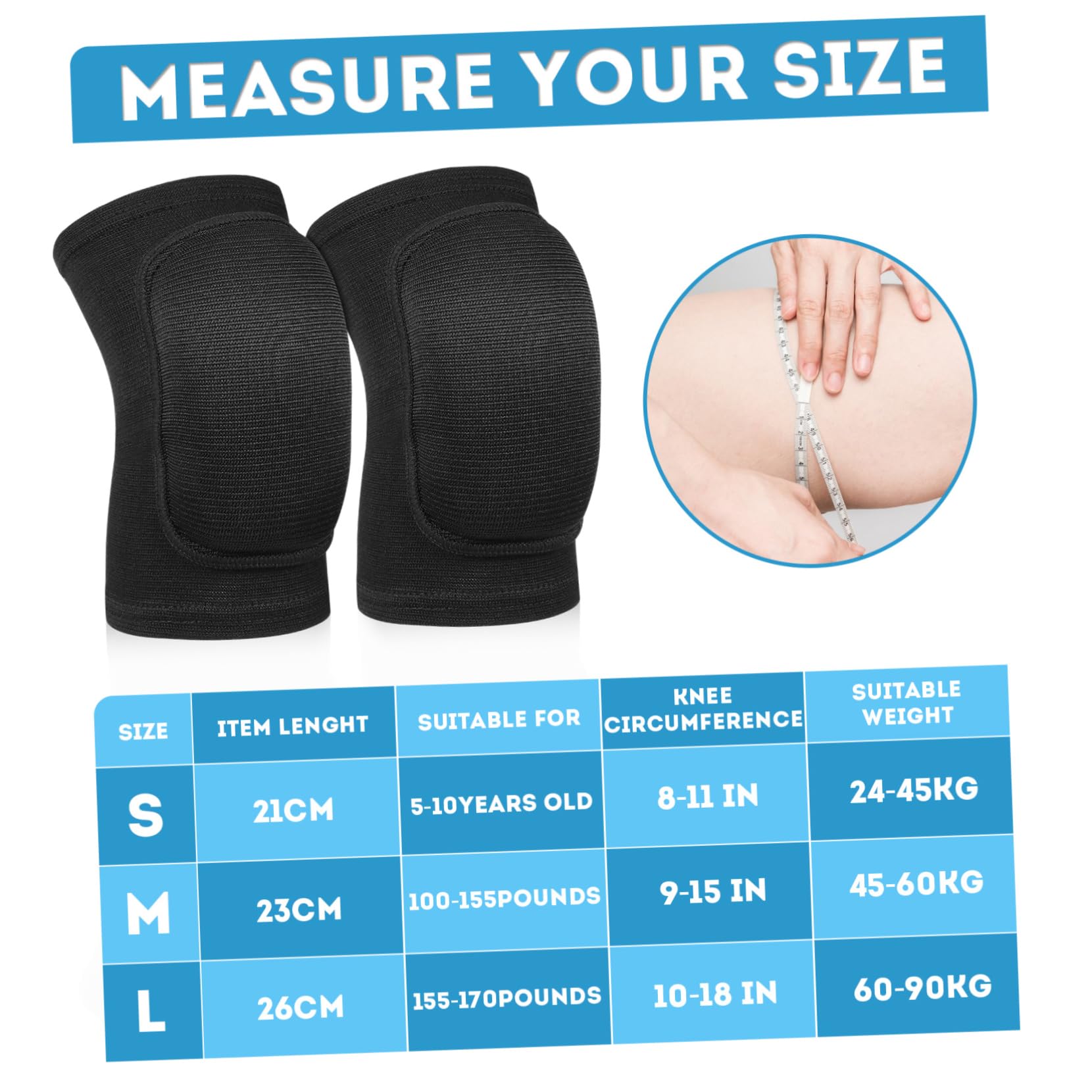 BRIGHTFUFU Youth Volleyball Basketball Football Roller Skating Knee Pads Durable Support Sleeve for Adults