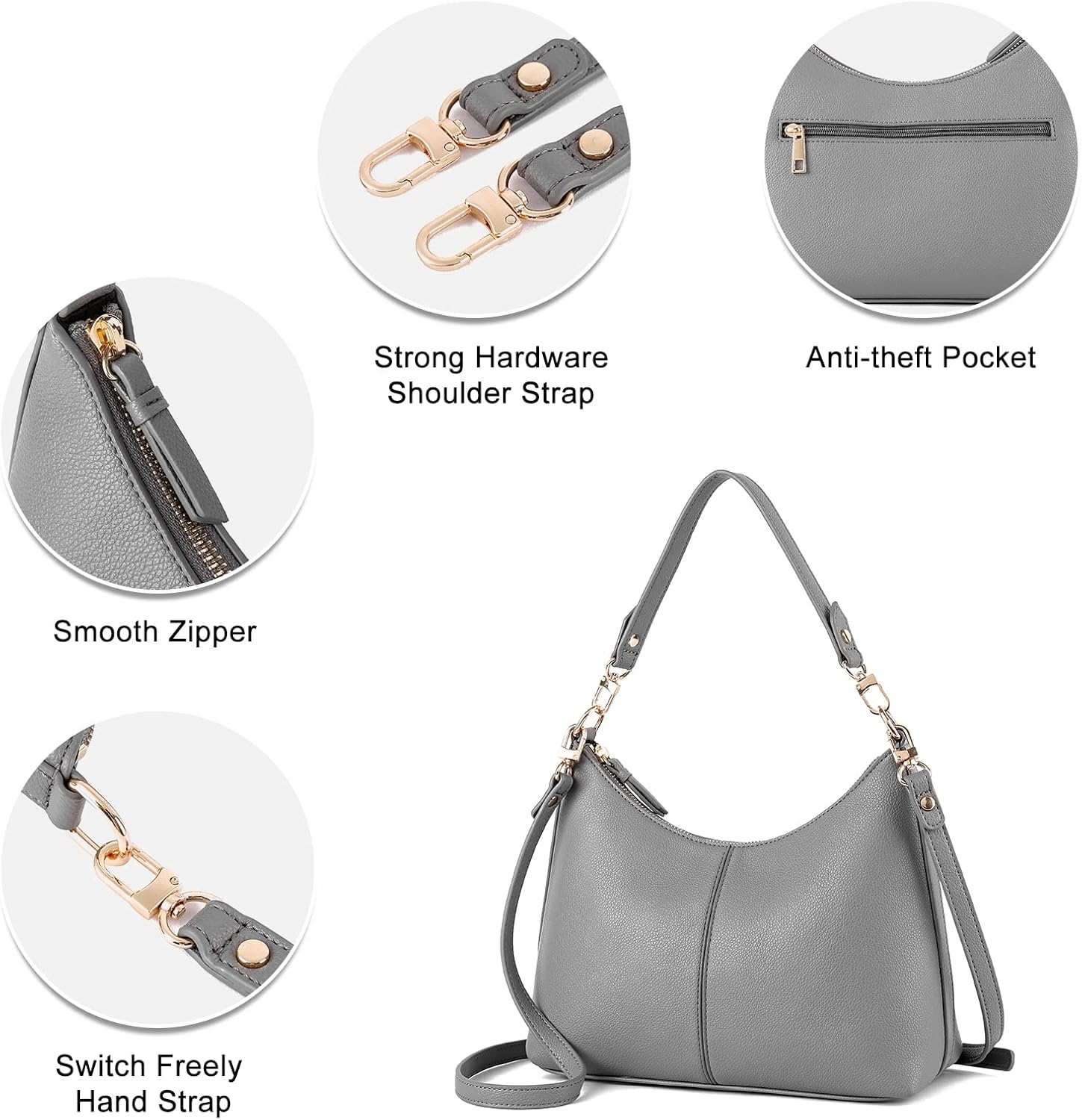 Keyli Small Shoulder Handbags for Women Mini Purse Waterproof Soft Leather Crossbody Bags for Work Shopping Travel - Image 6