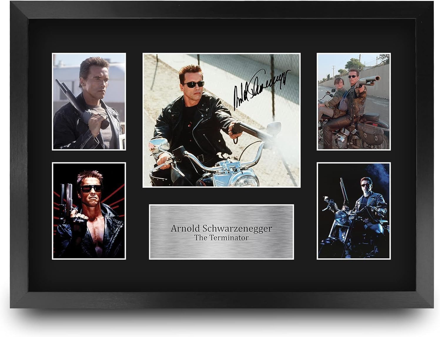 Generic FR A3 Arnold-Schwarzenegger Terminator Gifts Printed Signed Autograph Picture Display for Movie Memorabilia Fans - A3 Framed