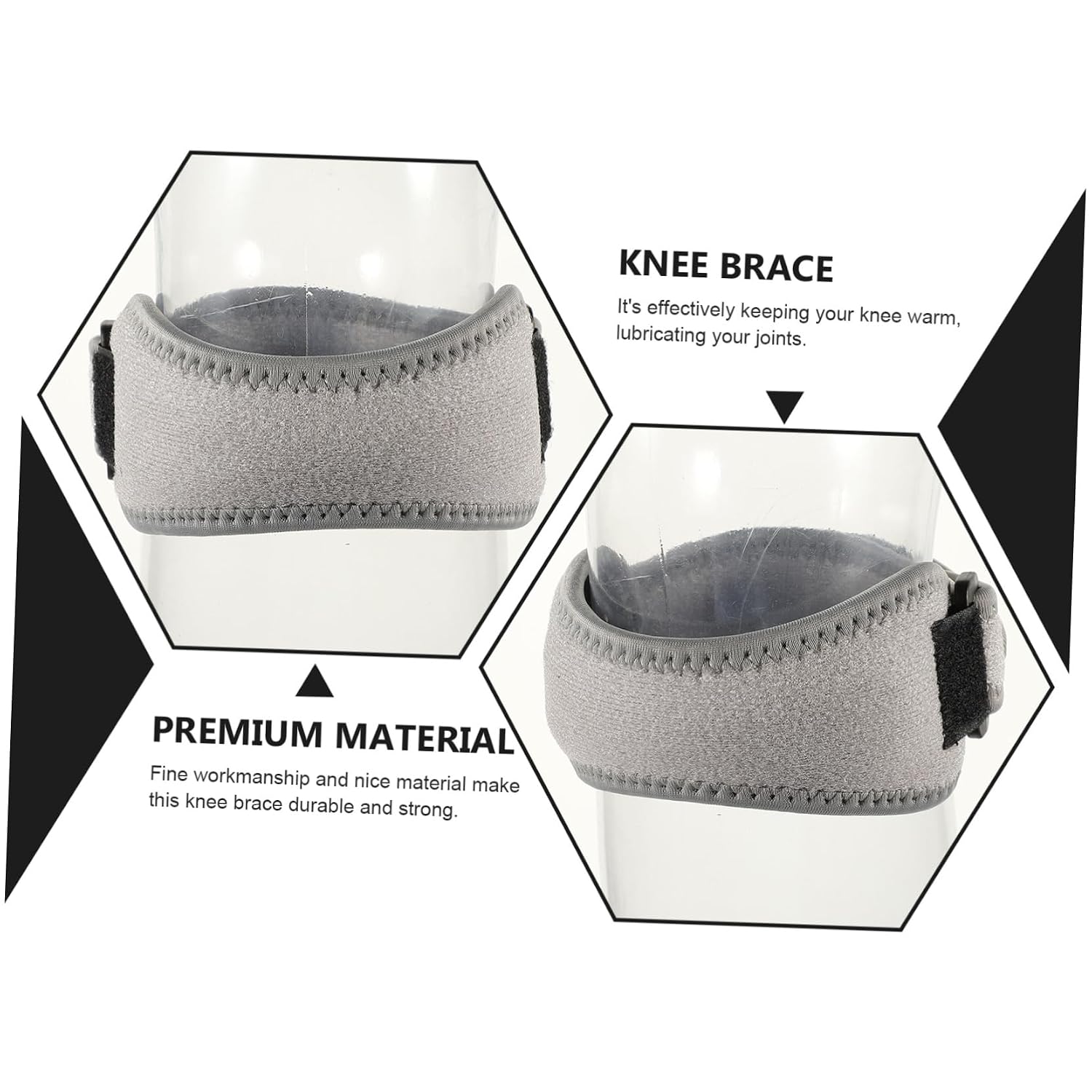 2pcs Neoprene Stabilizing Knee Brace Patella Stabilizer Sports Knee Support for Running Hiking Cycling