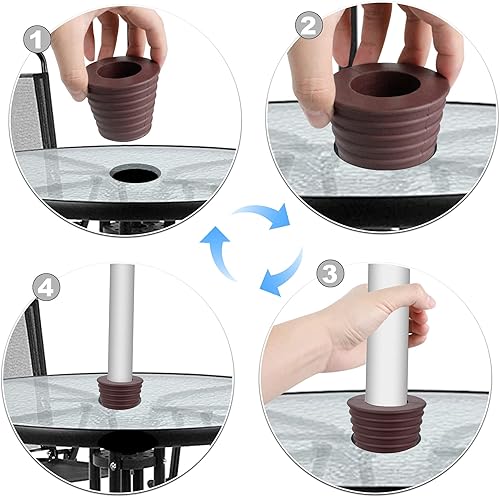 Miniatura 4 de YiePhiot Sombrilla de patio con forma de cono para sombrilla de patio, base de apertura o base de sombrilla de 1.94 a 2.7 pulgadas, se adapta a